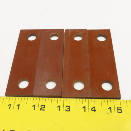 3-15/16" x 1-3/16" Garolite Insulation Plate 3/16" Thick 12mm Holes Lot Of 4