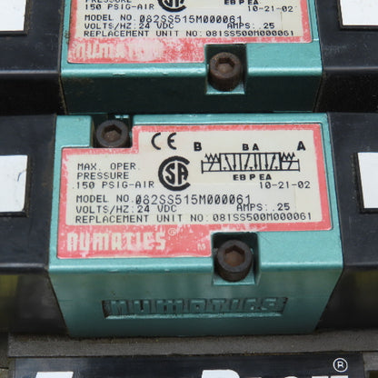 Numatics 082SS515M000061 5/3 Open Center Double Solenoid Valve 24VDC Coil