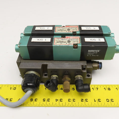 Numatics 082SS515M000061 5/3 Open Center Double Solenoid Valve 24VDC Coil