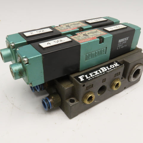 Numatics 082SS515M000061 5/3 Open Center Double Solenoid Valve 24VDC Coil