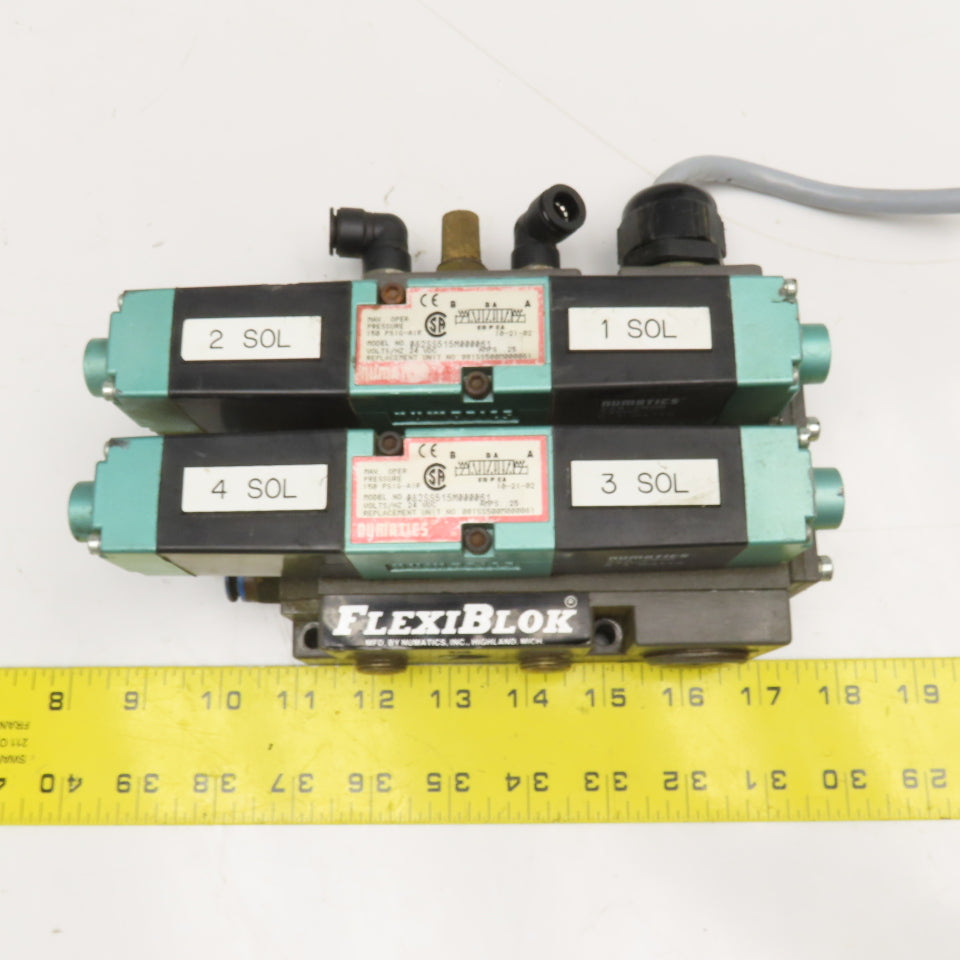 Numatics 082SS515M000061 5/3 Open Center Double Solenoid Valve 24VDC Coil