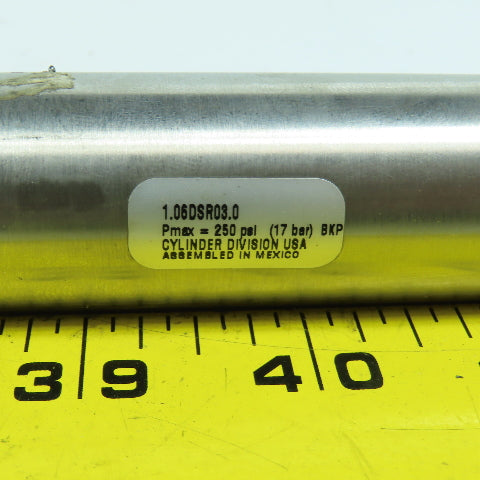 Parker 1.06DSR03.0 Double Acting Stainless Air Cylinder 1-1/16" Bore 3" Stroke