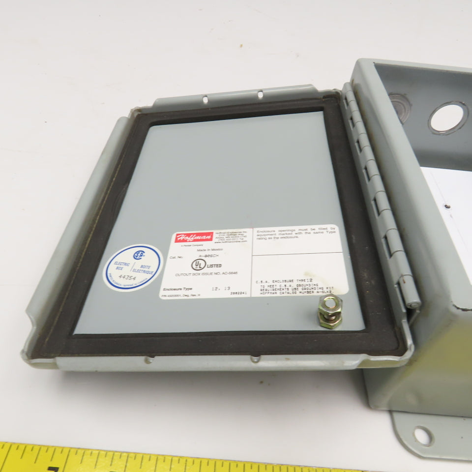 Hoffman A-806CH 8" x 6" x 3-1/2" Electrical Enclosure W/ Back Plate Type 12,13