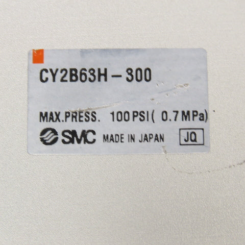 SMC CY2B63H-300 Magnetic Rodless Cylinder 100 PSI