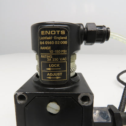 Enots 04 0140 02 000 10-150 PSI 3A 230VAC Pressure Switch W/ Alarm