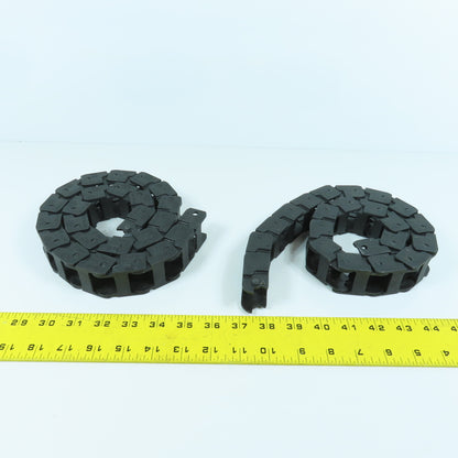 Okso 0320.40 32" & 28-1/2" Long Cable Carrier Energy Chain 18mm x 24mm ID Lot/2