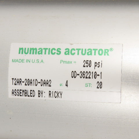 Numatics T2AR-20A1D-DAA2 4" Bore 20" Stroke Trunnion Air Cylinder Actuator