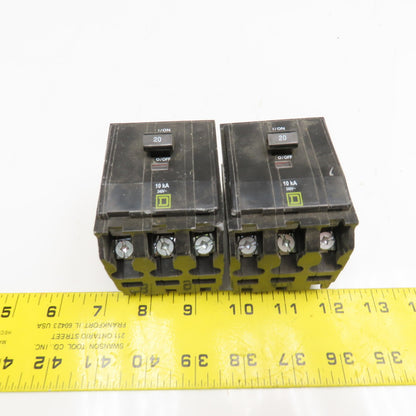 Square D DW-8595 20A HACR Q0B Circuit Breaker 3 Pole 240V Lot Of 2