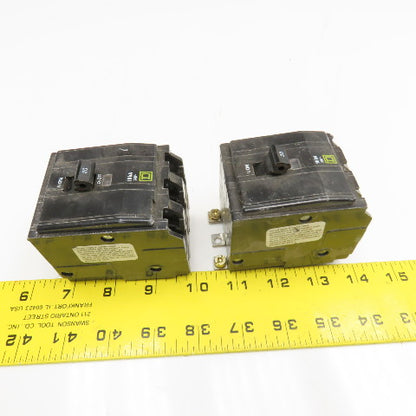 Square D DW-8595 20A HACR Q0B Circuit Breaker 3 Pole 240V Lot Of 2
