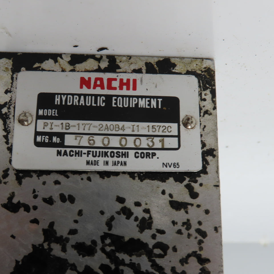 Nachi PI-1B-177-2A0B4-I1-1572C Hydraulic Pump Spline Shaft (No Valves)