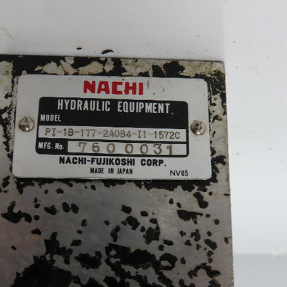 Nachi PI-1B-177-2A0B4-I1-1572C Hydraulic Pump Spline Shaft (No Valves)