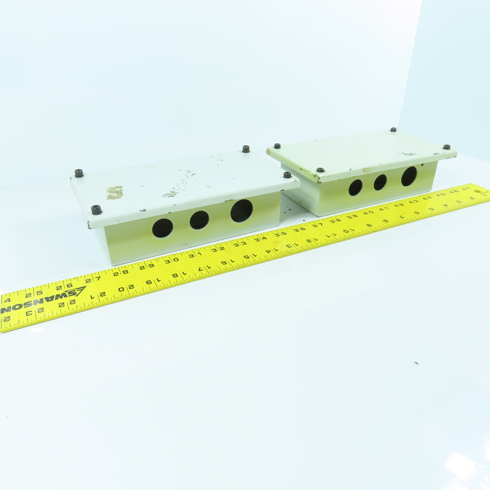 7-3/4" x 3-1/2 x 2-1/2" Electrical Junction Box With Screw-On Cover Lot Of 2