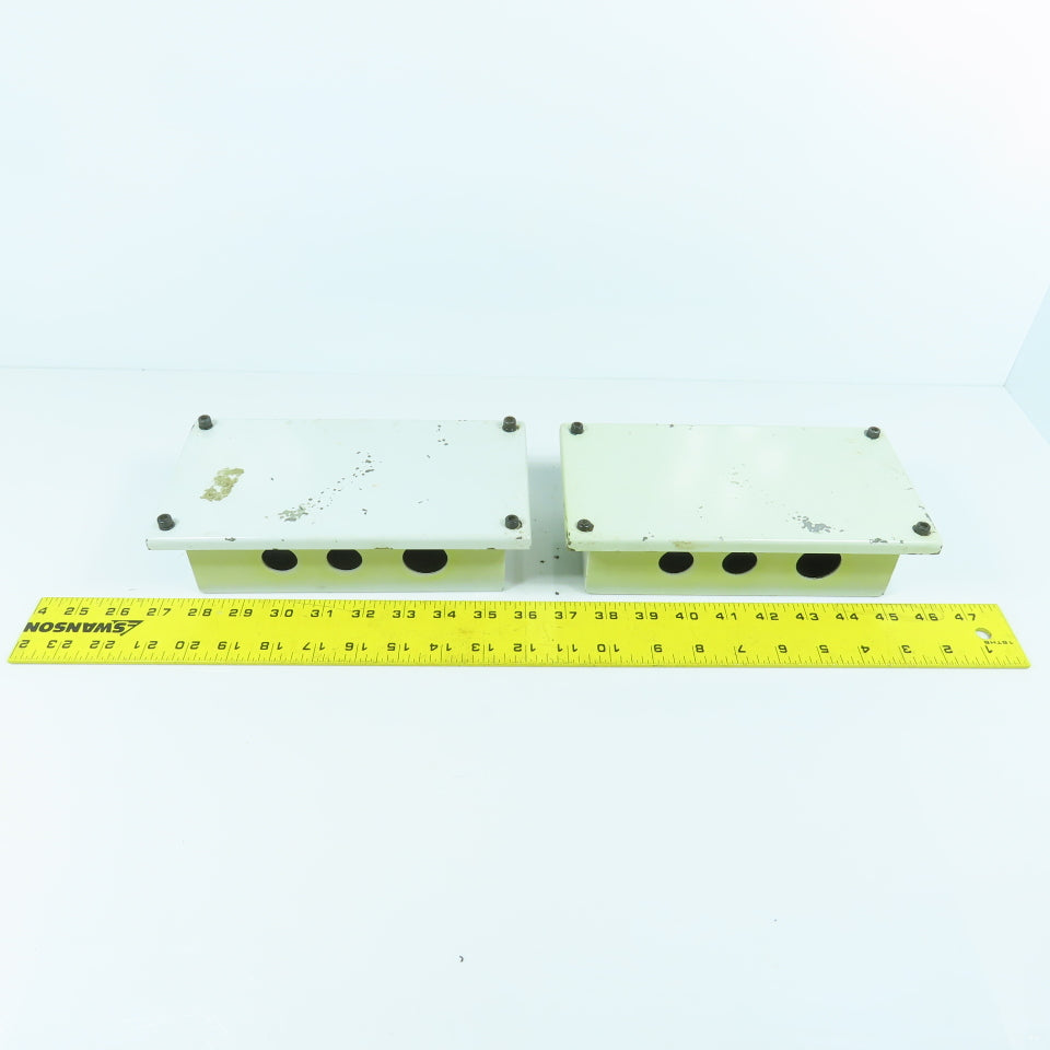 7-3/4" x 3-1/2 x 2-1/2" Electrical Junction Box With Screw-On Cover Lot Of 2