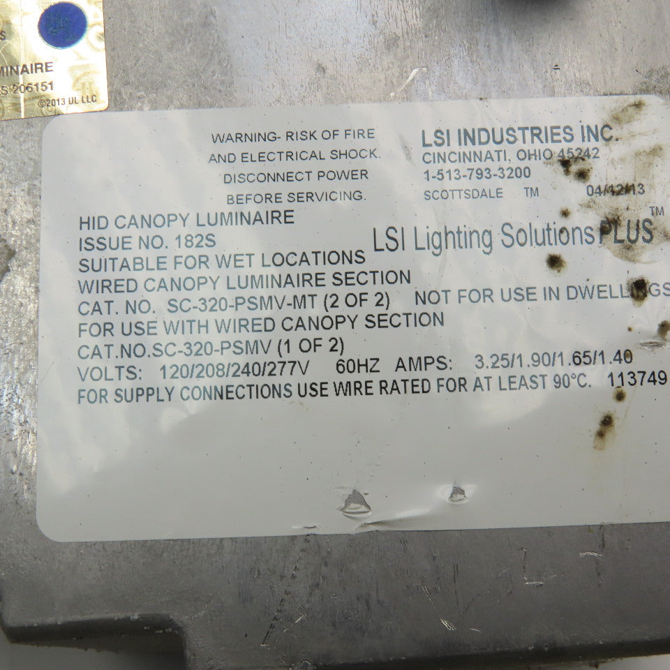 LSI SC320-PSMV-MT HID Canopy Luminaire High Bay Mount 120-277V
