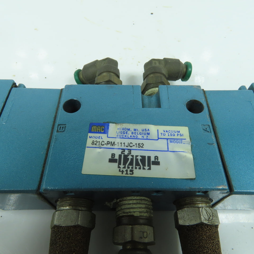Mac 821C-PM-111JC-152 4/2 Way Double Solenoid Pneumatic Valve 150PSI 120V