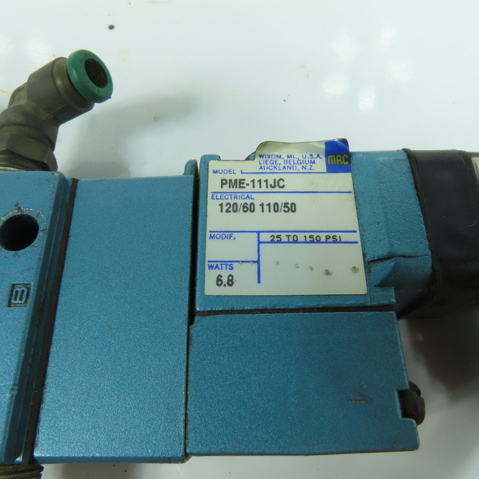 Mac 821C-PM-111JC-152 4/2 Way Double Solenoid Pneumatic Valve 150PSI 120V