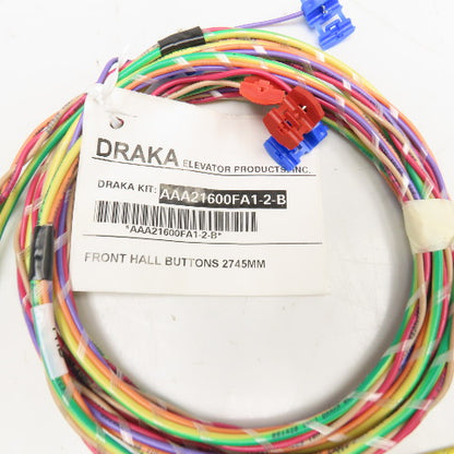 Draka Otis Elevator AAA21600FA1-2-B 18AWG 4/C With Ground Cable Harness 2745mm