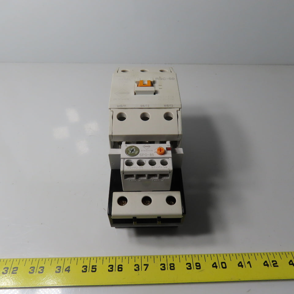 BENSHAW RSC-50 3 Pole Contactor 600V 30HP 120V Coil w/SPO-85 Overload Relay