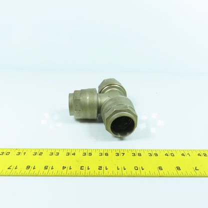1-1/2" x 1-1/2" x 1-1/2" 3-Way Compression Brass Tee Female