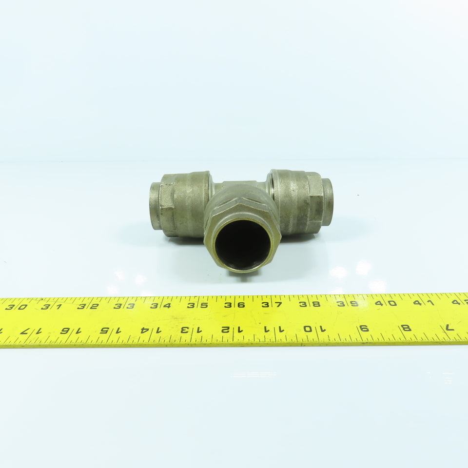 1-1/2" x 1-1/2" x 1-1/2" 3-Way Compression Brass Tee Female
