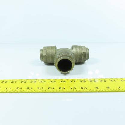 1-1/2" x 1-1/2" x 1-1/2" 3-Way Compression Brass Tee Female