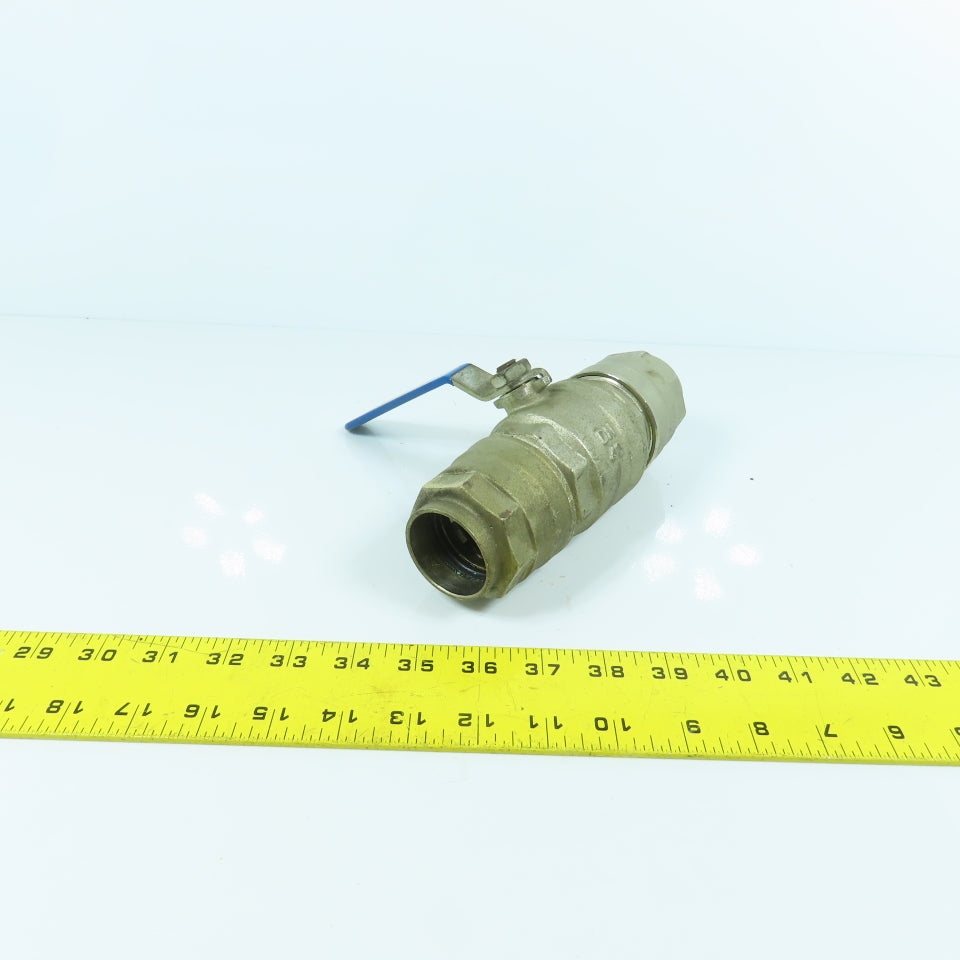 1-1/2" x 1-1/2" Compression Brass Ball Valve Female x Female