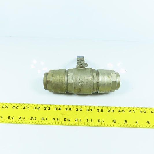 1-1/2" x 1-1/2" Compression Brass Ball Valve Female x Female