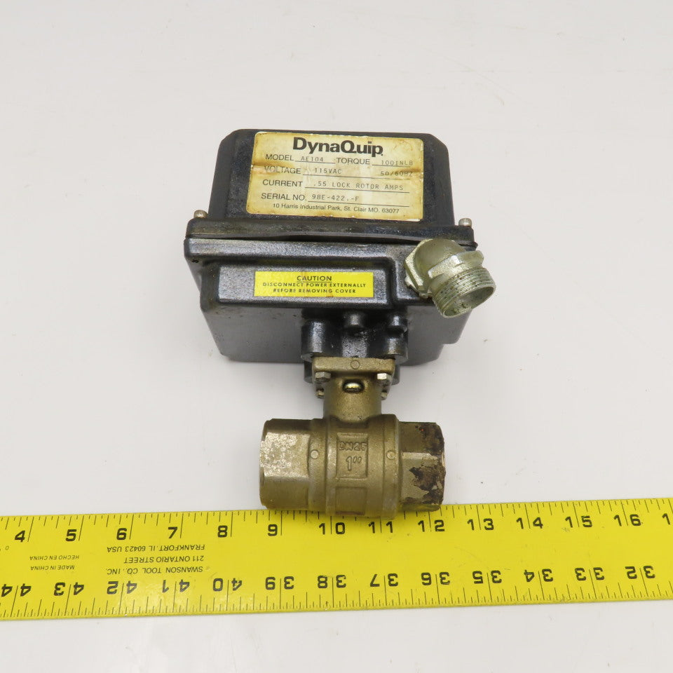 DynaQuip AE104 1" Ball Valve 115VAC Mechanical Actuator