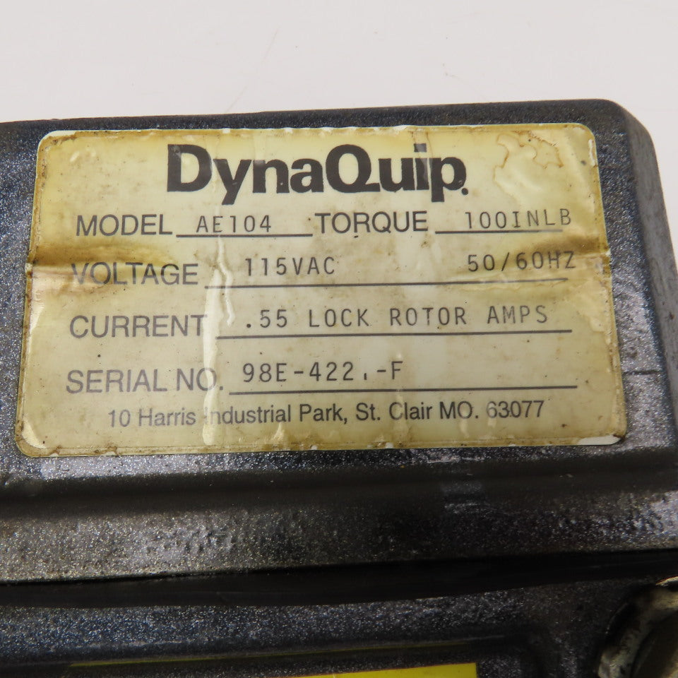 DynaQuip AE104 1" Ball Valve 115VAC Mechanical Actuator