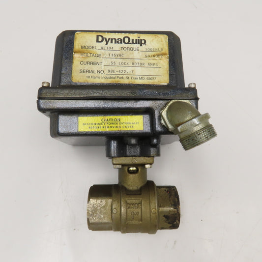 DynaQuip AE104 1" Ball Valve 115VAC Mechanical Actuator