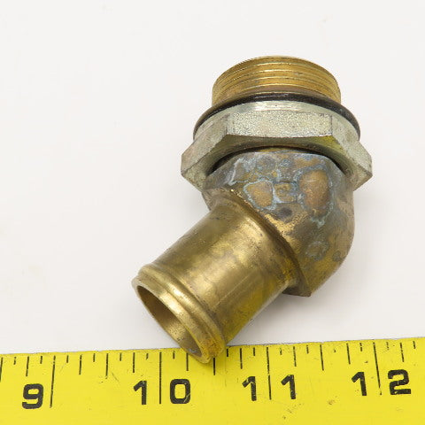 Navistar 3589649C1 M33-2.0 ORB x 1" Hose Barb 45° Elbow Brass Hydraulic Fitting