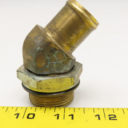 Navistar 3589649C1 M33-2.0 ORB x 1" Hose Barb 45° Elbow Brass Hydraulic Fitting