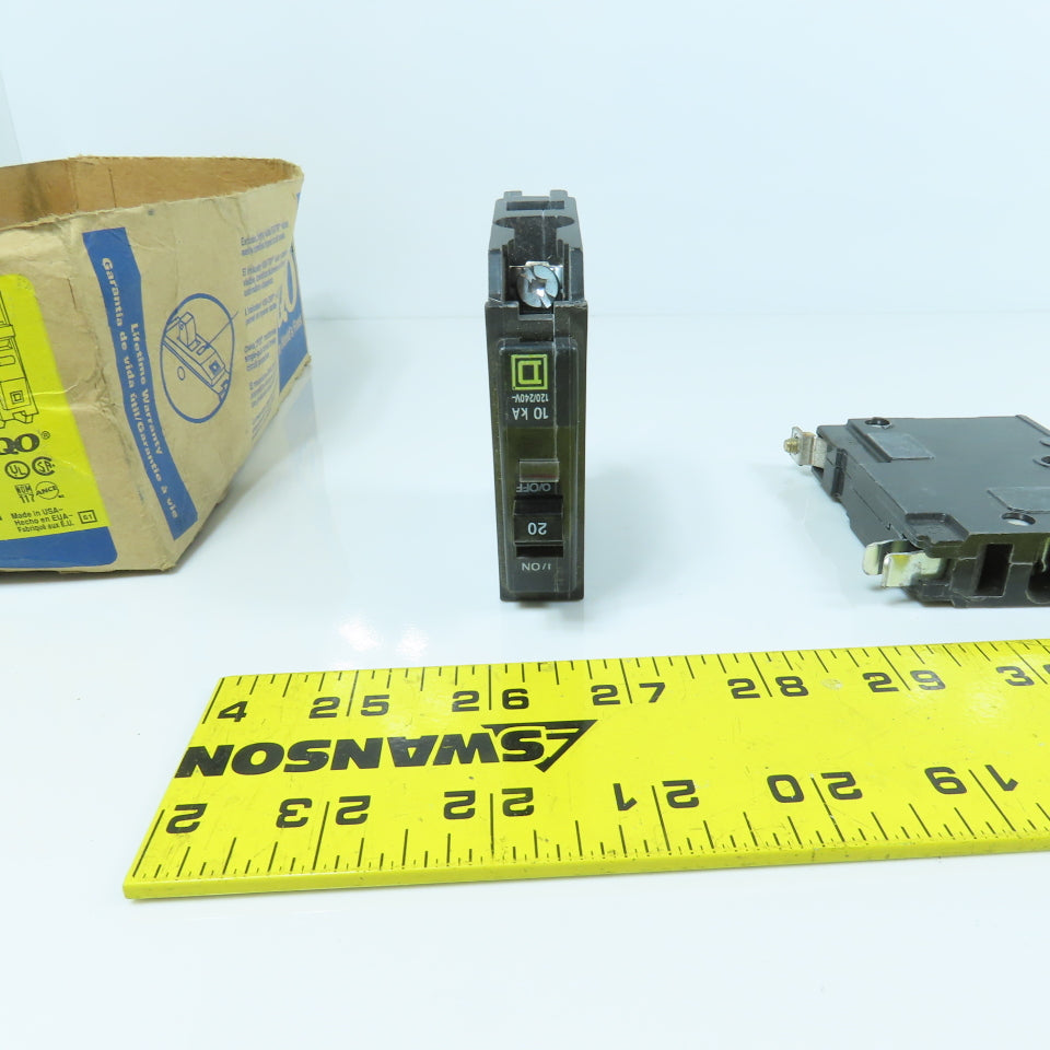 Square D QOB120 Type QOB 20A Plug-On Circuit Breaker 120V Single Pole Lot of 6