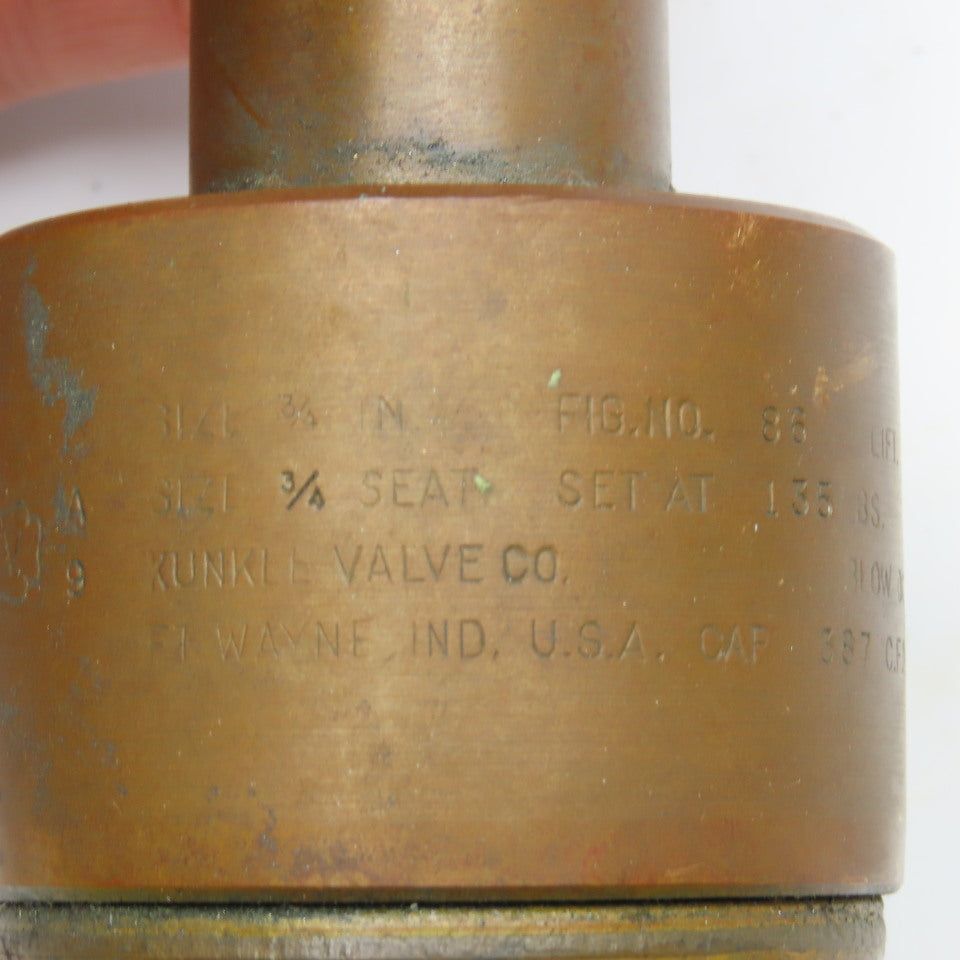 Knunkle 3/4" Brass Pressure Relief Valve 135 PSI