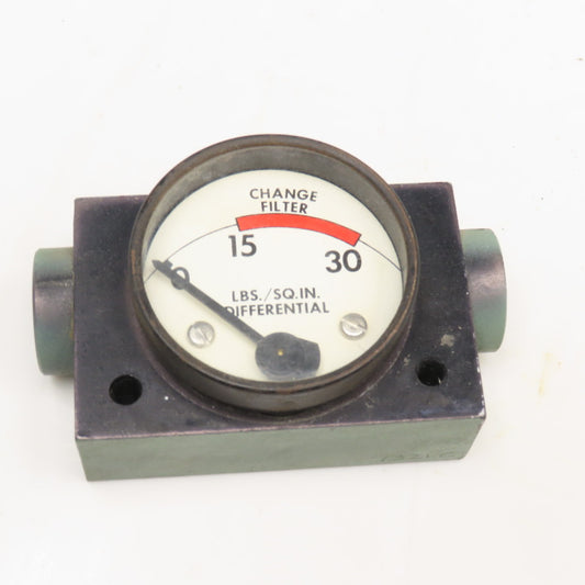 1/8" NPT 0-30 PSI Pressure Differential Filter Change Indicator