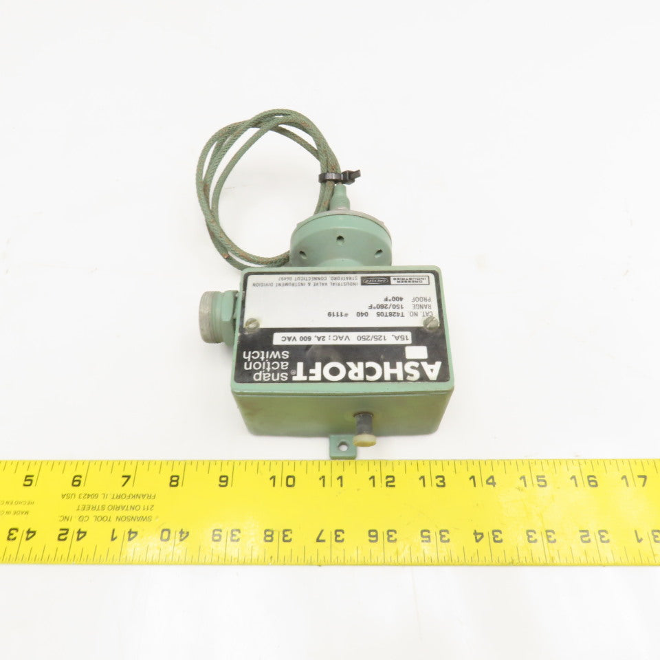 Ashcroft T428T05 15A 125/250V 150-260°F Snap Action Temperature Switch No Probe