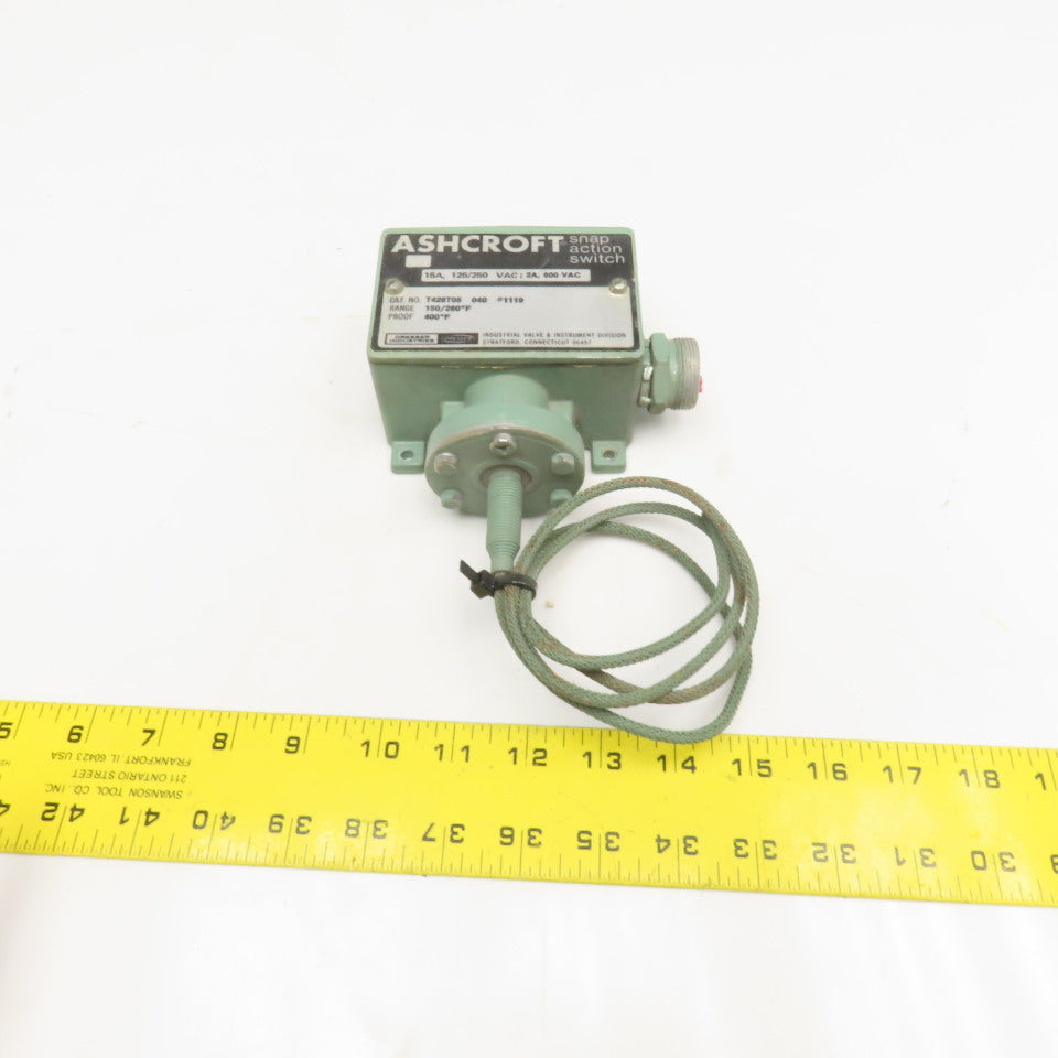 Ashcroft T428T05 15A 125/250V 150-260°F Snap Action Temperature Switch No Probe