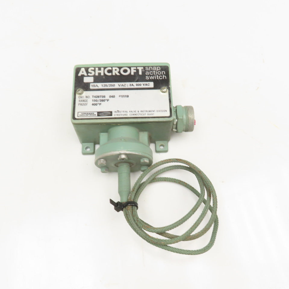 Ashcroft T428T05 15A 125/250V 150-260°F Snap Action Temperature Switch No Probe