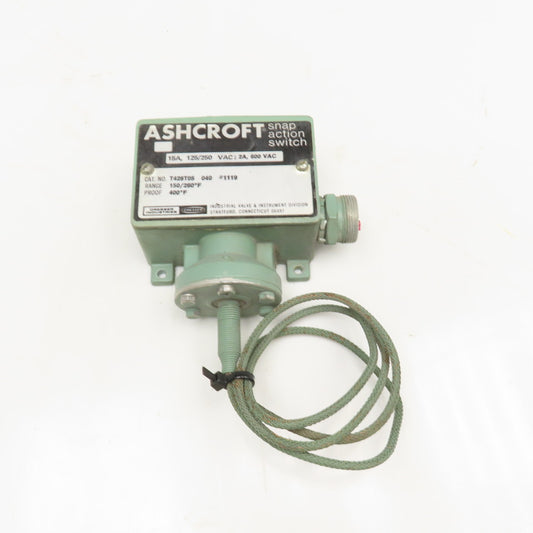 Ashcroft T428T05 15A 125/250V 150-260°F Snap Action Temperature Switch No Probe