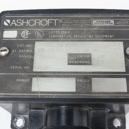 Ashcroft T428T05 15A 125/250V 150-260°F Snap Action Temperature Switch No Probe