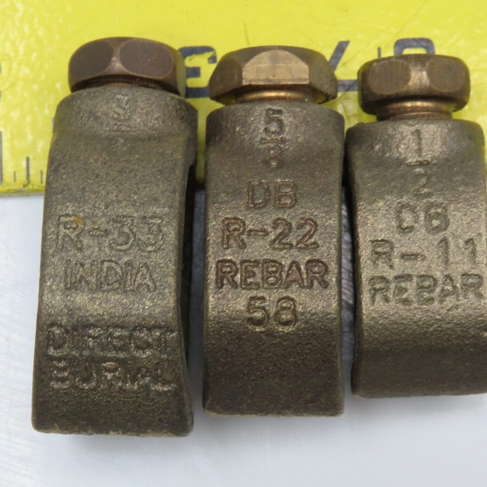R11 R22 R30 Mixed Lot Of Grounding Rebar Rod Clamps 3 Each Of Size Lot Of 9