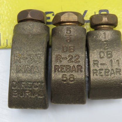 R11 R22 R30 Mixed Lot Of Grounding Rebar Rod Clamps 3 Each Of Size Lot Of 9