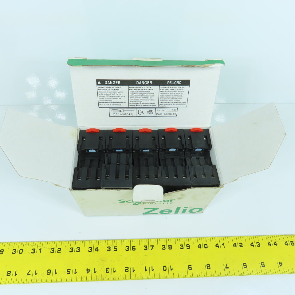 Schneider RUZSC2M Zelio 12A Relay Socket 250V 2.5kV Rail Mount Box Of 10
