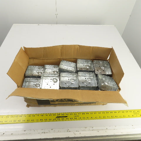 Hubbell Raco 4" x 4" x 1-1/2" Deep Electrical Outlet Boxes 1/2&3/4" KO's Lot/47