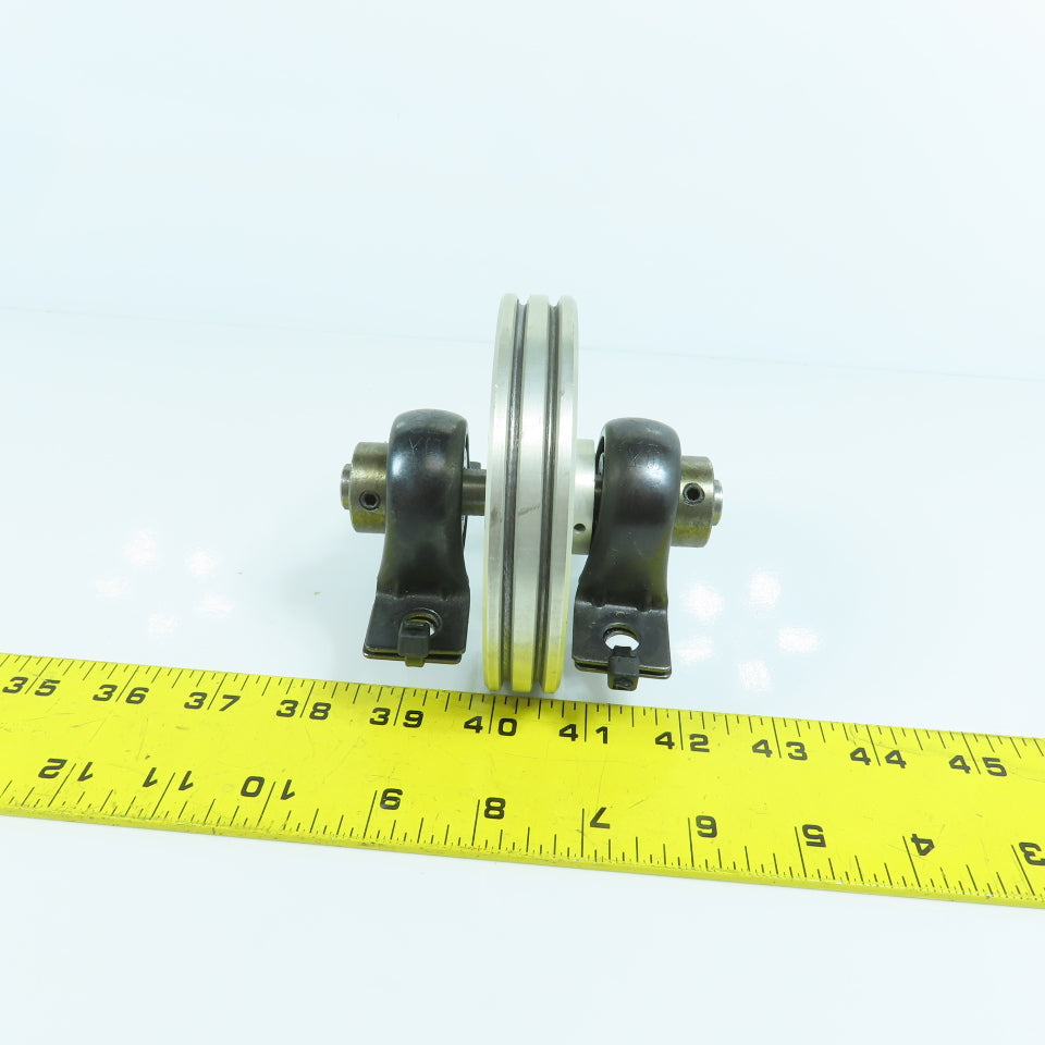 Double Groove Single Sheave Wire Rope Pulley Cable Guide 4-1/4" OD From LK-G80c