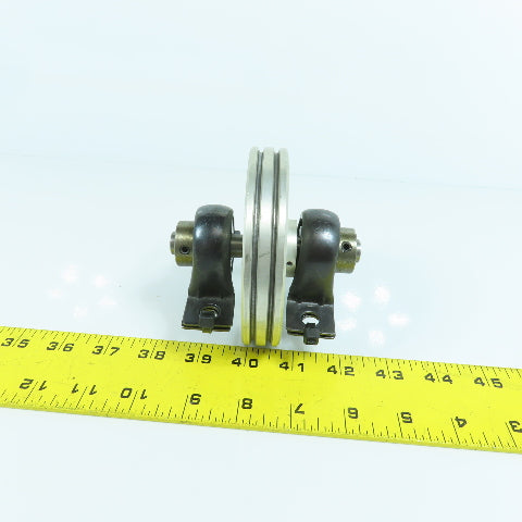 Double Groove Single Sheave Wire Rope Pulley Cable Guide 4-1/4" OD From LK-G80c