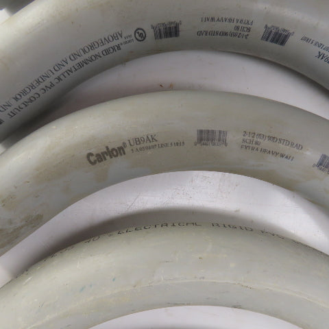 Carlon 2-1/2" PVC SCH40 Conduit 90° Deg Elbow Slip x Slip Ridgid Lot Of 7