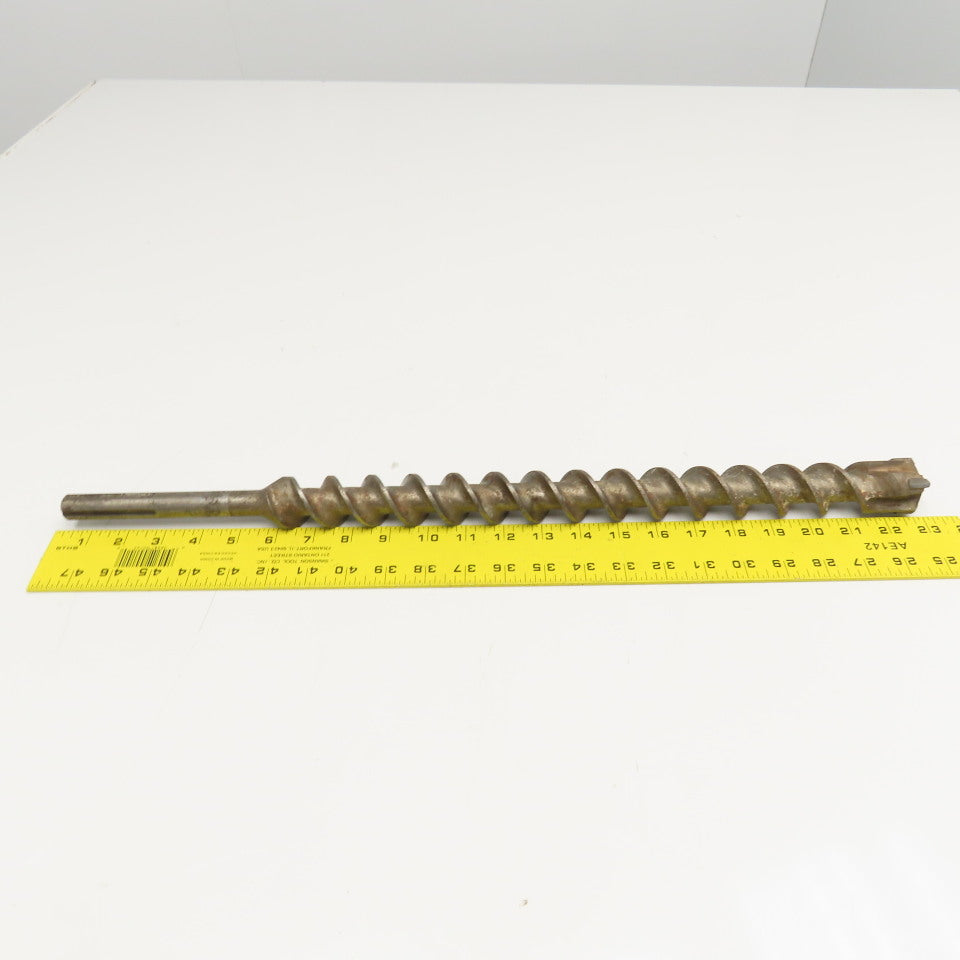 1-1/2" Rotary Hammer Drill Bit 4 Point Carbide 17" Depth 18mm SDS-MAX Shank