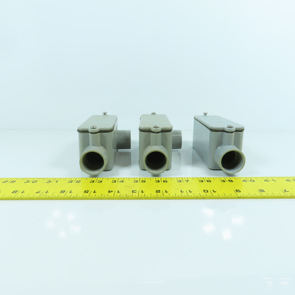 Carlon 3/4" Type LL PVC Conduit Body 12 CU IN W/Cover & Gasket Lot Of 3