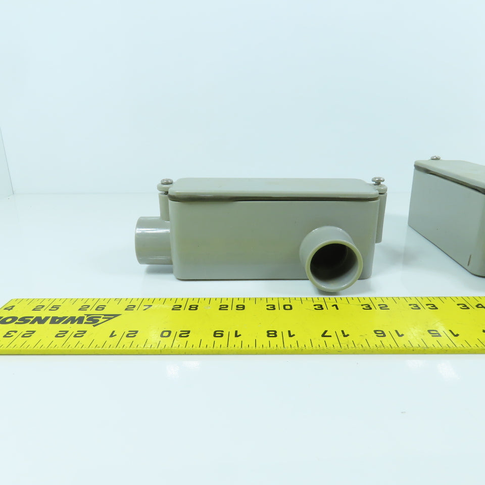 Carlon 3/4" Type LL PVC Conduit Body 12 CU IN W/Cover & Gasket Lot Of 3